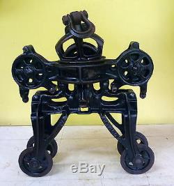 Vintage BOOMER Hay Trolley Complete Cast Iron OLD Farm Collectible