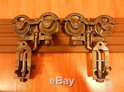 Vintage Barn Door Rollers Hay Trolley Carrier Cast Iron F E Myers Pulley