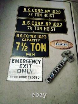 Vintage Bethlehem Steel P&H Runway Trolley Hoist Signage & More. Sold As One Lot