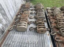 Vintage Block & Tackle Pulley Lot Of 30 Double Triple Star UW Anvil