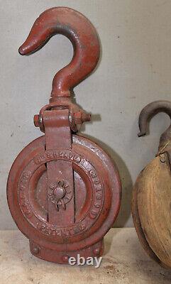 Vintage Boston Lockport B & L Co 8 sheave pulley hoist snatch block mining tool