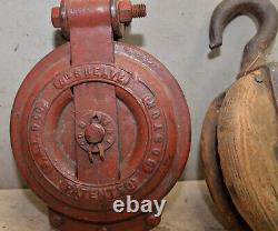 Vintage Boston Lockport B & L Co 8 sheave pulley hoist snatch block mining tool