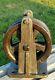 Vintage Cast Iron Double Pulley Art Deco Barn Pulley Industrial 1800's Very Rare