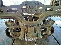 Vintage Cast Iron Hay Trolley Meyers O. K. Unloader H321 Nice