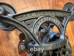 Vintage Cast Iron J. E. Porter Hay Trolley And Pulley Ottawa ILL. Please Read