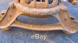 Vintage Cast Iron Louden Senior Hay Trolley Carrier Unloader with Drop Pulley