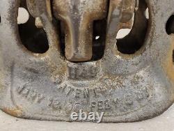 Vintage Cast Iron Porter Hay Trolley Patented Jan 06 & Feb 07 Barn Pulley