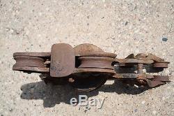 Vintage Cast Iron Unloader Farm Implement Hay Trolley Pulley RUSTY Unmarked