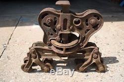 Vintage Cast Iron Unloader Farm Implement Hay Trolley Pulley RUSTY Unmarked
