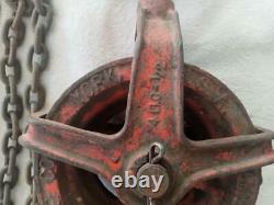 Vintage Chain Hoist Block and Tackle Pulley
