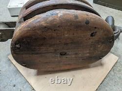 Vintage Early 20th Century Marine Double Pulley Large