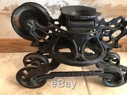 Vintage F. E. MEYERS Barn Hay Trolley Pulley Cast Iron Unloader H216/H120
