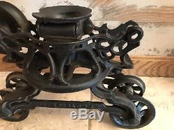 Vintage F. E. MEYERS Barn Hay Trolley Pulley Cast Iron Unloader H216/H120