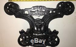 Vintage F E Myers & Bro O. K. Hay Unloader Trolly J Light Cast Iron Ashland, OH