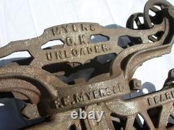 Vintage F E Myers & Bro Roller Bearing O. K. Hay Trolley With H411 Drop Pulley