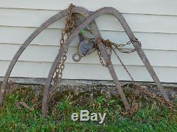 Vintage F. E. Myers Large Hay Bale Hooks Matching To The Trolley