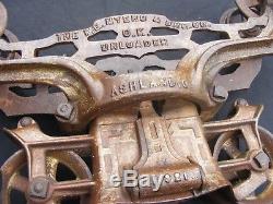 Vintage F. E. Myers OK Hay Trolley Unloader with Orig Pulley Old Dairy Farm Decor