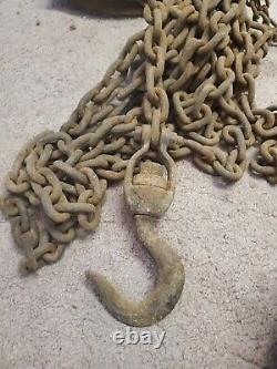 Vintage Harrington Peerless 1/2 Ton Chain Hoist with 2 Chains & Large Hook