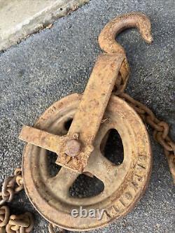 Vintage Harrington Pulley System Industrial 1.5 Ton Remarkable Withchain AS IS