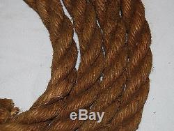 Vintage Hay Barn Rope 1 inch Thick 10 Foot Long Hemp Old Farm Loft Decor