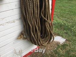 Vintage Hemp Rope Natural Fiber old barn rope nautical 290 feet X 3/4