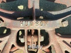 Vintage Hudson Large Cast Iron Swivel Hay Farm Barn Trolley Chicago