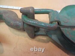 Vintage Huge Block and Tackle Pulley made of Steel for Farm Use or Industrial