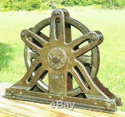 Vintage Huge Cast Iron Pulley Art Deco Pulley Industrial Early 1900's Very Rare
