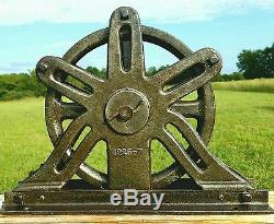 Vintage Huge Cast Iron Pulley Art Deco Pulley Industrial Early 1900's Very Rare