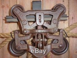 Vintage Louden Royal Hay Trolley/Carrier Cast Iron Pulley Barn Rustic Decor