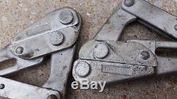 Vintage M. Klein & Sons Block and Tackle & Rope + (2) 1613-30 WIRE CABLE PULLERS