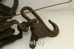 Vintage Metal Block and Tackle with Small Hook