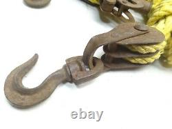 Vintage Metal Heavy Duty Block & Tackle Pully System
