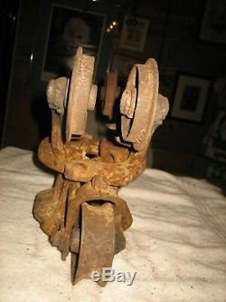 Vintage Myers Unloaded Cast Iron Hay Pulley Barn Trolley/carrier Ashland, Ohio