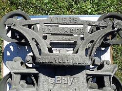 Vintage Myers Unloader Hay Trolley Cast Iron Barn Carrier Rustic Farm Tool