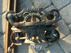 Vintage Myers hay carriage trolley 45' track with hangers Blocks Complete