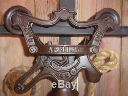 Vintage NEY Hay Trolley/Carrier Cast Iron Pulley Barn Rustic Decor