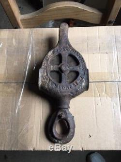 Vintage Ney Hay Trolley Wood Pulley Canton Ohio Barn Farm Patent 1879 Canton Oh