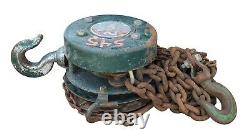 Vintage Nitto Chain Block Co. 2 Ton Hoist Block Tackle with Chains 2 Hooks Japan