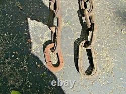 Vintage Pair Heavy Duty Cast iron Chain Link 9 feet and 2inches in length