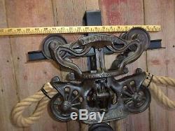 Vintage Porter Meadow King Hay Trolley/Carrier Cast Iron Pulley Barn