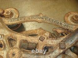 Vintage Rare Antique Cast Iron Ney No. 150 Hay Unloader Trolley Pulley FREE SHIP