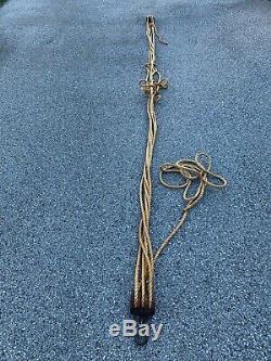 Vintage Rope Hoist, Old Barn Rope Pulley Block And Tackle System