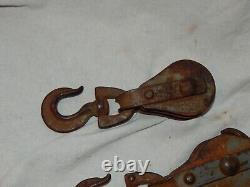 Vintage Rope Pullys (2) Hardware for Rope, Sailboat, Light Mooring