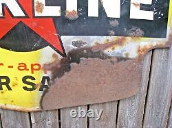 Vintage STARLINE Sales & Service Tin Sign Barn Pulley Primitive STOUT Antique