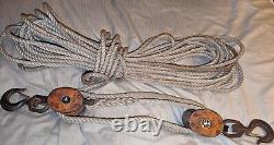 Vintage Star Boston & Lockport Block Co. Wooden Pulley and Tackle Roller Bushed