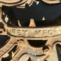 Vintage V. L. Ney MFG. Cast Iron Swivel Hay Farm Barn Trolley Canton OH