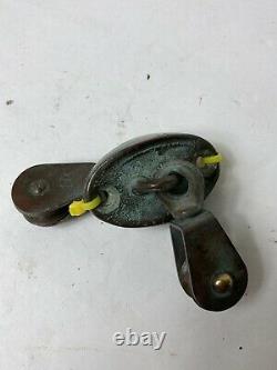 Vintage Wilcox Cr. Block And Tackle Pulley Mounted Marine Hardware 21 Patina Wc