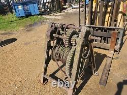Vintage Winch Crane Winch LOCK AND DAM Gate Winch Large Cable WINCH Restore