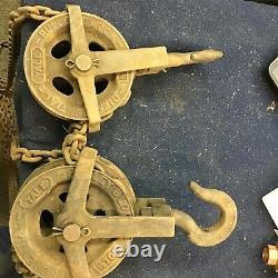 Vintage Yale & Towne Chain Hoist 1/2 Ton Differential Swivel R8 Block&Tackle R8
